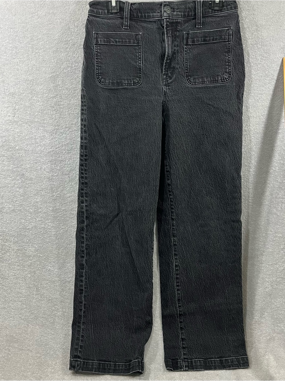 Madewell Emmett Wide Leg Jeans Women 28 Black Denim Stretch